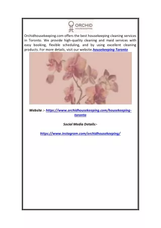 orchidhousekeeping com offers the best