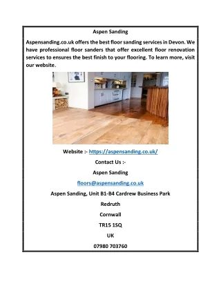 aspen sanding