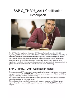 sap c thr97 2011 certification description