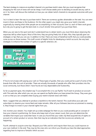 Buy Twitch Channel Views With These Easy Suggestions