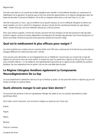 Régime Cétogène Risques