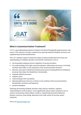 what is customized autism treatment