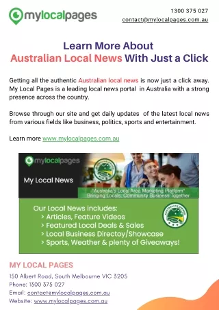 Learn More About Australian Local News With Just a Click