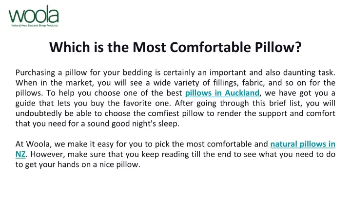 which is the most comfortable pillow