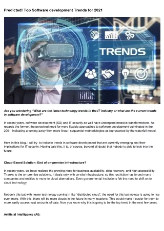 predicted top software development trends for 2021