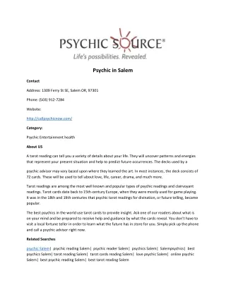 Psychic in Salem