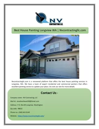 Best House Painting Longview WA | Nvcontractingllc.com