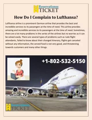 how do i complain to lufthansa