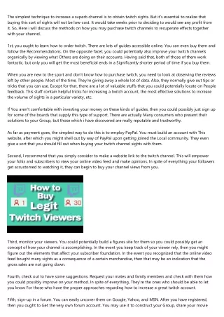 Buy Twitch Channel Sights Using these Simple Strategies