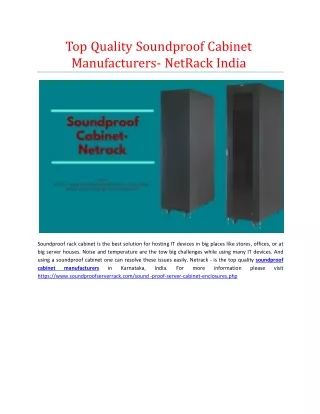 top quality soundproof cabinet manufacturers