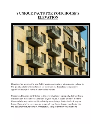 8 unique facts for y our house s elevation