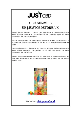 cbd gummies uk justcbdstore uk