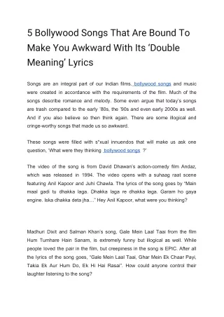 5 bollywood songs that are bound to make