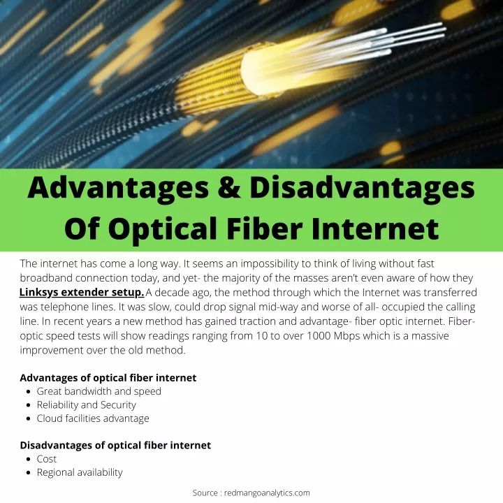 advantages disadvantages of optical fiber internet