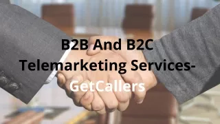 b2b and b2c telemarketing services getcallers