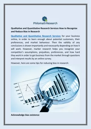 Qualitative and Quantitative Research Services. How to Recognize and Reduce Bias in Research?
