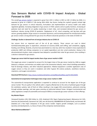 gas sensors market with covid 19 impact analysis