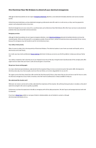 hire electrician near me brisbane to attend