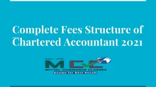complete fees structure of chartered accountant 2021