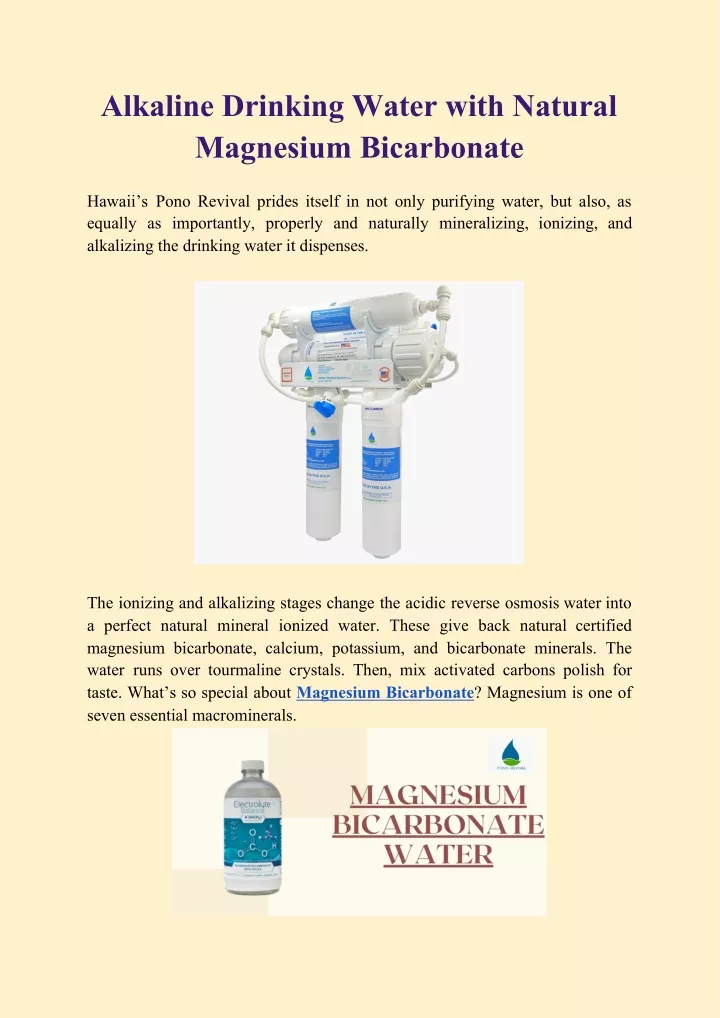 alkaline drinking water with natural magnesium