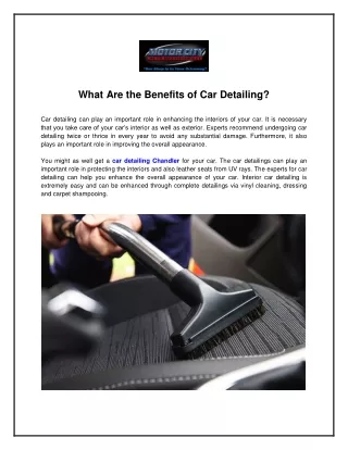 What Are the Benefits of Car Detailing?