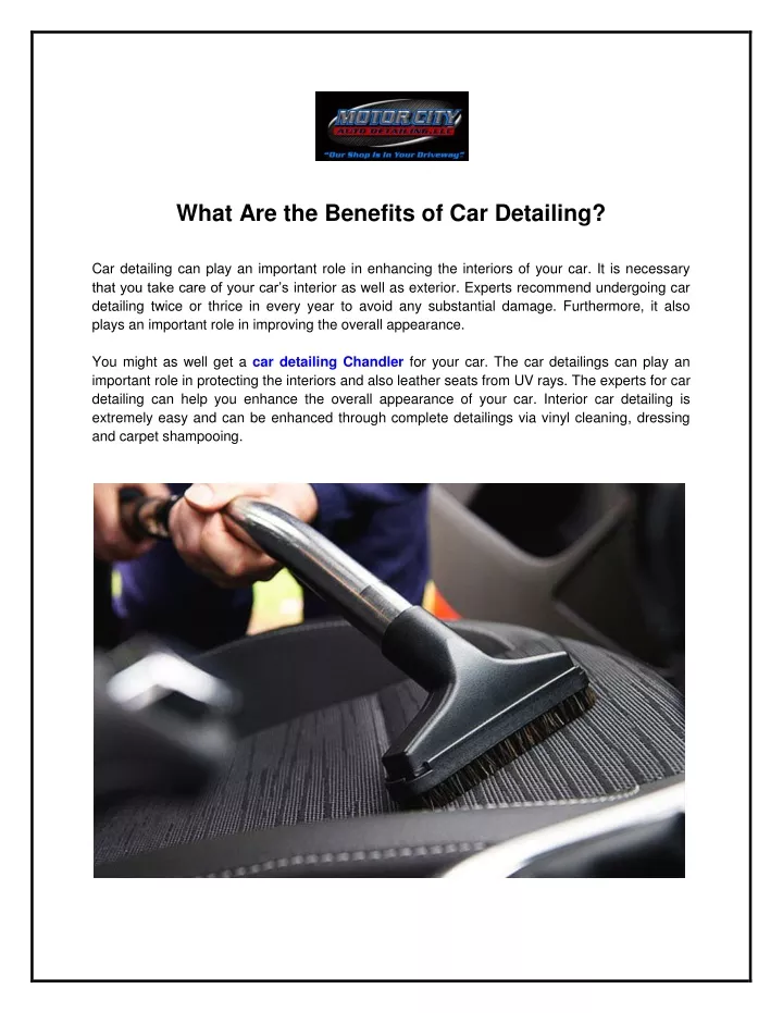 what are the benefits of car detailing