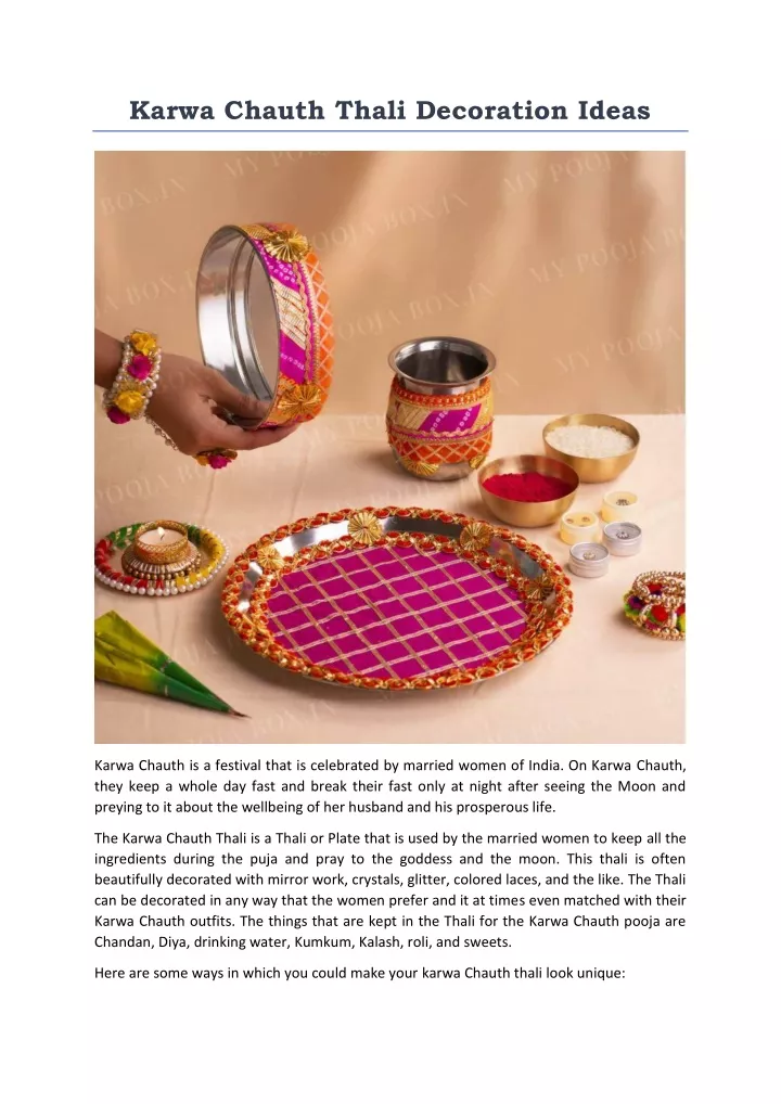 karwa chauth thali decoration ideas