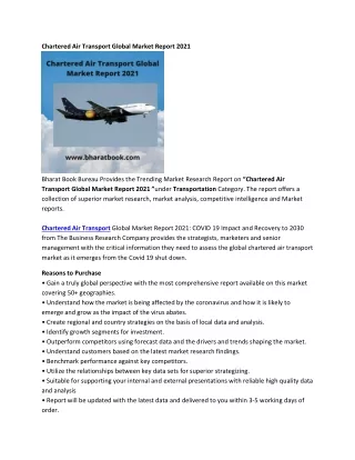 chartered air transport global market report 2021