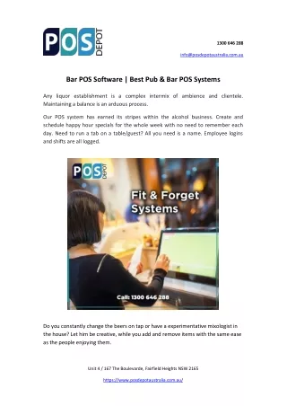 Bar POS Software | Best Pub & Bar POS Systems | POS Depot