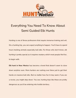 New Mexico Elk Outfitters | Hunt Nation