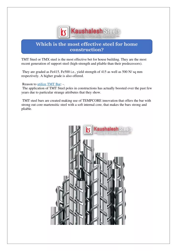 which is the most effective steel for home
