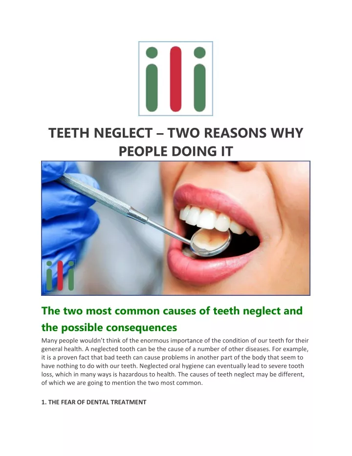teeth neglect two reasons why people doing it