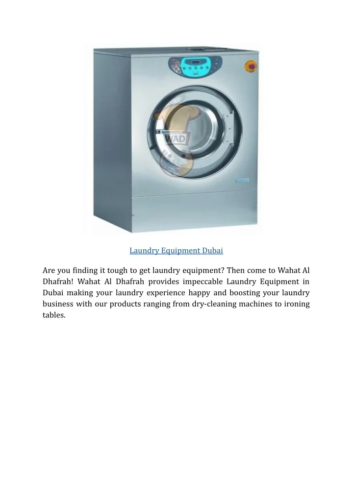 PPT Laundry Equipment Dubai PowerPoint Presentation, free download ID10368108