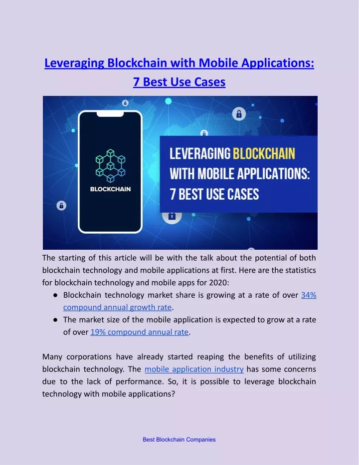 leveraging blockchain with mobile applications