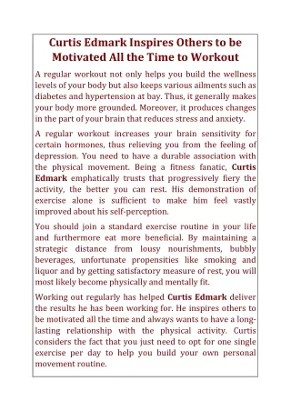 curtis edmark inspires others to be motivated