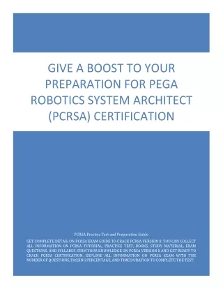 give a boost to your preparation for pega