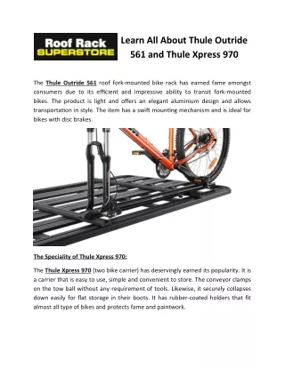 learn all about thule outride 561 and thule