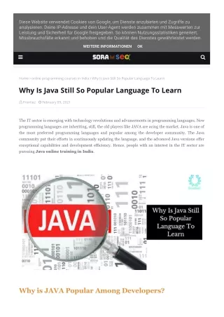 Why Is Java Still So Popular Language To Learn