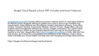 skugal cloud based school erp includes premium features