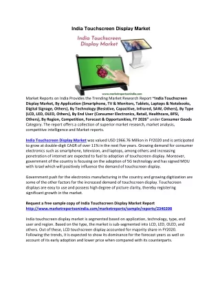 india touchscreen display market