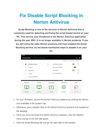 fix disable script blocking in norton antivirus