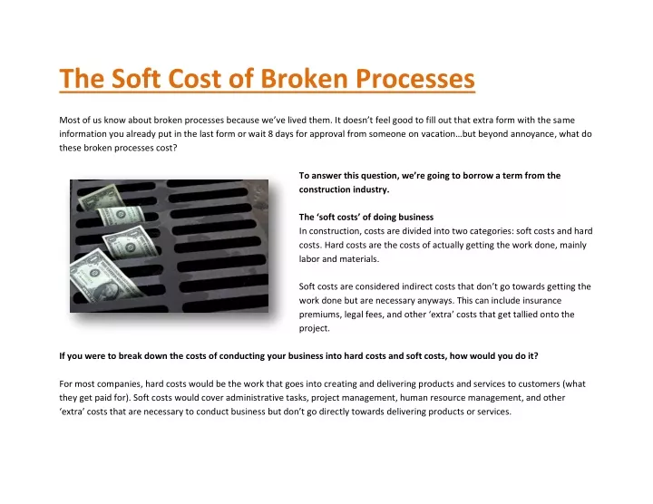 the soft cost of broken processes
