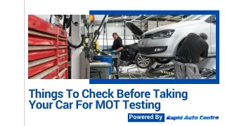 things to check before taking your