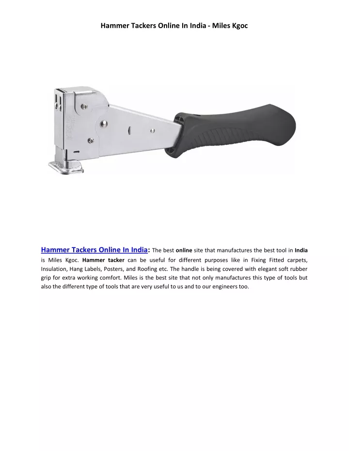 hammer tackers online in india miles kgoc