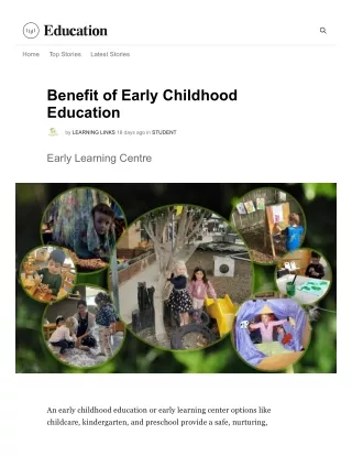 Benefit of Early Childhood Education