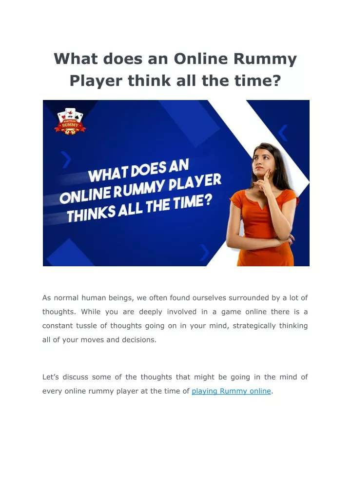 what does an online rummy player think