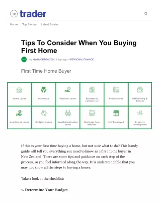 Tips To Consider When You Buying First Home