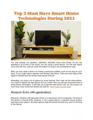 Must have smart home tech