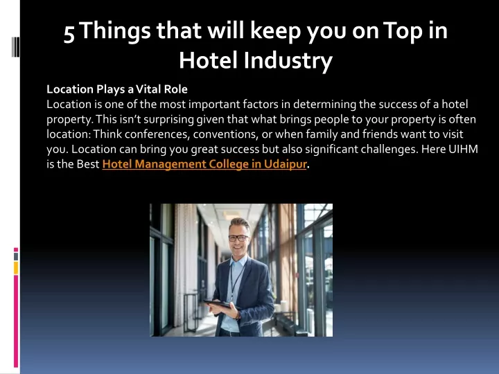 5 things that will keep you on top in hotel