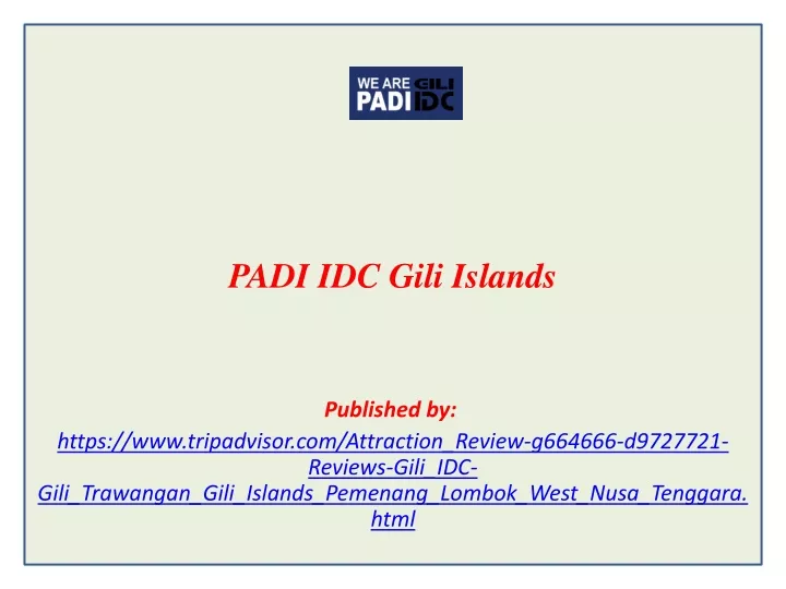 padi idc gili islands published by https